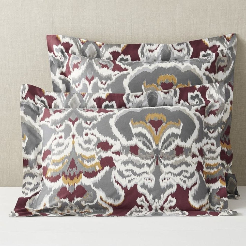 NWT Williams Sonoma Jahari Ikat Printed Organic Sham Standard Size